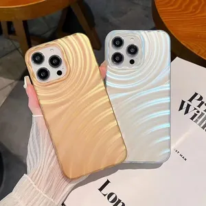 Casing ponsel Model transparan putri duyung TPU riak air tiga dimensi untuk iPhone