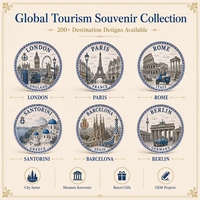 Assiette décorative en céramique souvenir touristique d'Angleterre, Londres, motif Big Ben, œil et drapeau, pour porcelaine, personnalisable OEM ODM, vente en gros