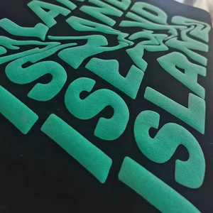 Factory Wholesale <strong>Flock</strong> Patch Label 3d Puff Print <strong>Heat</strong> <strong>Transfer</strong> Vinyl Design Iron on <strong>Transfer</strong> Fabric Sticker - Product Image 4