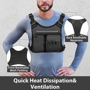 Sac à dos en tissu Oxford solide, sac à dos pour écouteurs, sac de sport pour la course à pied, sac de randonnée en plein air, sac de poitrine tactique - Product Image 5