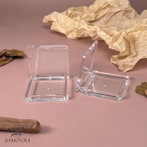 Fully Transparent Square Single Compartment Empty Cosmetic <b>Box</b> For Pressed Powder <b>Makeup</b> Organizer Portable DIY Sample Case - Product Image 3