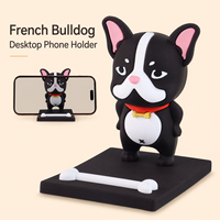 Support de téléphone pour bouledogue français, cadeau promotionnel, support de téléphone de bureau, animal mignon, mains libres, base antidérapante, pour les amoureux des chiens et des animaux de compagnie