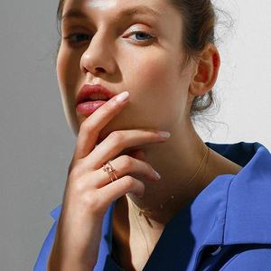 Gemnel Ultimo disegno di gioielli In Oro cubic zirconia doppia croce anello semplice - Product Image 3