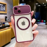 Coque magnétique transparente pour PC avec grande fenêtre de protection de caméra et chargement sans fil pour iPhone 18 17 16 15 14 13 12 Pro Max