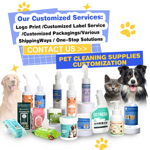 Benutzer definiertes Etikett 20 Count Ultra-Gentle Hypo allergenic Eco Friendly Organic Rinse Free Hunde und Katzen Haustier reinigung Feucht tücher Handschuhe - Product Image 6