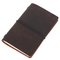 Hochwertiges Notizbuch aus Leder mit kleiner Tasche