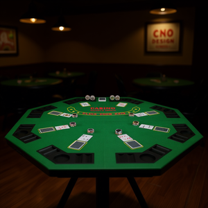 Table de poker pliante portable INO Design, 48 pouces, verte, octogonale, pour 8 joueurs, en microfibre. - Product Image 2