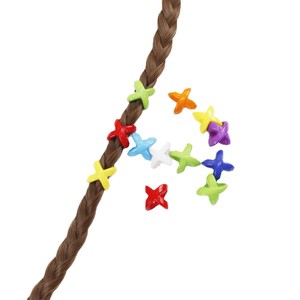Jachon Perles en résine très vendues pour dreadlocks, anneaux courts pour tresses, anneaux capillaires uniques, perles pour barbe de gnome pour le bricolage - Product Image 5