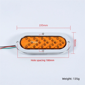 Feu arrière latéral LED Skyearth 48W, 3 couleurs (blanc, rouge, jaune), lampe de positionnement ovale pour camion, tracteur, remorque - Product Image 3