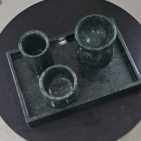 Brûleur d'encens et plateau en marbre vert moderne personnalisé pour l'intérieur, ensemble cadeau religieux pour la maison et l'hôtel, Ramadan