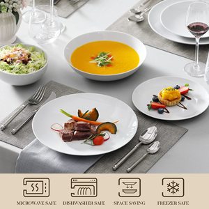 Juego de platos de vajilla de porcelana blanca con logotipo de restaurante personalizable personalizado platos redondos puede Platón platos de cerámica para restaurantes - Product Image 3