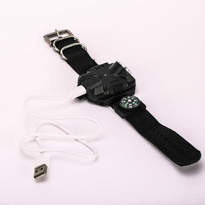 Super Bright Tactical Wrist LED Light, Rechargeable Waterproof LED Flashlight Wristlight <strong>Watch</strong> <strong>With</strong> <strong>Compass</strong> for Outdoor - Product Image 4