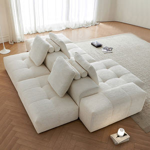 Canapé <span class=keywords><strong>cloud</strong></span> à assise large de style crème, villa moderne, canapé en forme de L pour la maison, élégant, haut de gamme, designer, tissu doux, ensemble de canapé en forme de L - Product Image 2
