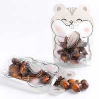 Vente en gros Mylar brillant découpé à l'emporte-pièce en forme d'animal debout avec fermeture à glissière mignon sac de bonbons en plastique anti-odeur emballage vide alimentaire