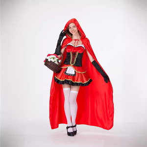 Disfraz de Caperucita Roja para Mujer, Falda de Cosplay de Halloween con Capa y Guantes, Traje de Actuación para Fiesta de Adultos, 90% Tela - Product Image 2