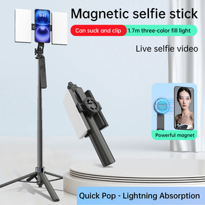 Bâton de <span class=keywords><strong>selfie</strong></span> télescopique en aluminium ABS extensible de 65 pouces, design pliable, MagSafe <span class=keywords><strong>iPhone</strong></span>, télécommande sans fil rotative à 360°, trépied, 2 kg - Product Image 2