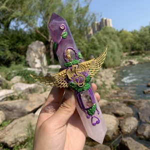 Tháp thạch anh hồng tự nhiên, thạch anh trong suốt, đá pha lê chữa bệnh, đũa phép hai đầu, làm quà tặng, trang trí nhà cửa - Product Image 4