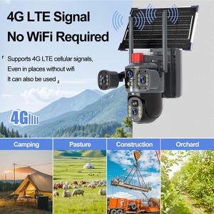 Cámara de Seguridad Solar <span class=keywords><strong>V380</strong></span> de 4 Lentes y 6K, 360 °   Cámara de Vigilancia PTZ con Vista en Vivo en 3 Pantallas, SIM 4G LTE + Wi-Fi, Visión Nocturna en Color de 12MP, CCTV para Granjas sin Wi-Fi - Product Image 2