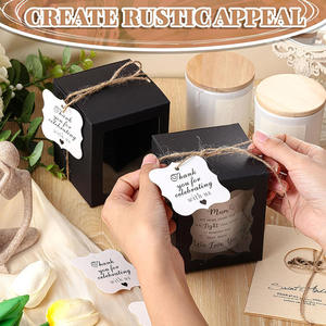 Boîte d'emballage en papier kraft pour bougies parfumées, mariage, anniversaire, fête de bébé, boîte cadeau, carton blanc avec fenêtre, pliable - Product Image 2