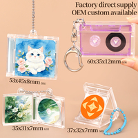 WEISHENG – Mini-étuis en plastique pour CD et cassettes, breloques porte-clés NFC en acrylique pour musique d'idols, avec chaîne à billes, pour albums CD, vente en gros
