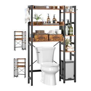 <span class=keywords><strong>Meuble</strong></span> de rangement autoportant pour salle de bain, à placer <span class=keywords><strong>au</strong></span>-<span class=keywords><strong>dessus</strong></span> des toilettes, style industriel - Product Image 1