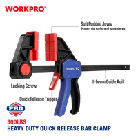 WORKPRO Pince à barre à dégagement rapide robuste de 150mm/6 ''mâchoires rembourrées souples pour menuisier outils de maintien du travail du bois