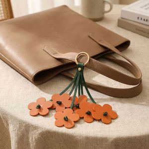 Flower Pu Leather Purse <b>Charm</b> Cute Colorful <b>Bag</b> Ornament Keychain Pendant Decoration Gift - Product Image 5