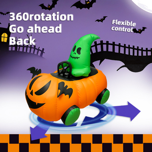Charrette de citrouille gonflable, gonflage et dégonflage automatiques à un bouton, thè<span class=keywords><strong>me</strong></span> Halloween, électrique, fonction de suivi, câble USB extérieur - Product Image 4