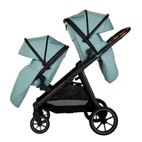 Poussette double de luxe OEM ODM pour jumeaux, bébés et tout-petits, avec plateau de marche, idéale pour les nouveau-nés et les voyages