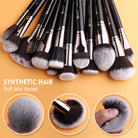 Ensemble professionnel de 35 pinceaux de maquillage en poils de chèvre noirs, doux, pour fond de teint, poudre, eye-liner, visage et yeux, avec boîte personnalisable