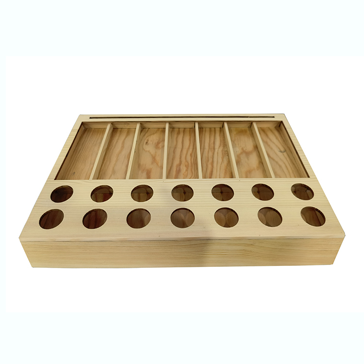 Apache Custom Wooden Lipstick Countertop Display Rack for Organic Beauty Boutiques, Gift Shops and Professional Makeup Studios — view 3