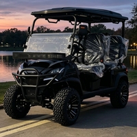 Voiturette de golf électrique tout-terrain 72V au lithium, 4 places, surélevée et personnalisée, homologuée pour la route, pour terrains de golf et complexes hôteliers
