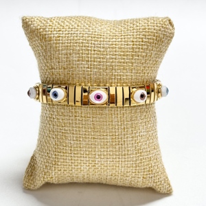 Nuevo Brazalete Elástico para Mujer <span class=keywords><strong>con</strong></span> Dijes de Ojo de Perla, Tono Dorado y Plateado, Acero Inoxidable, Brazalete Extensible, Joyería de Moda - Product Image 5
