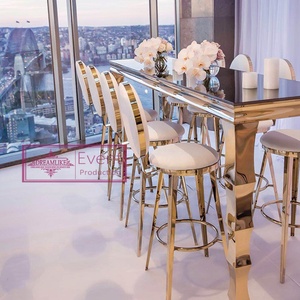 Design rond blanc commercial meubles en métal doré cadre haute tabouret chaise de bar à vendre - Product Image 1