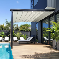 Pergola bioclimatique moderne en aluminium OEM avec toit rétractable motorisé pour restaurants en plein air, hôtels, balcons et terrasses