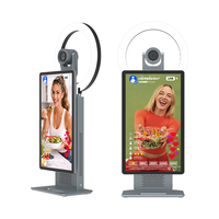 HUSHIDA Appareil de diffusion en direct avec écran de 15,6 pouces, machine tout-en-un, 2k 50mp, système de diffusion en direct IA pour Instagram/Facebook/Shopee