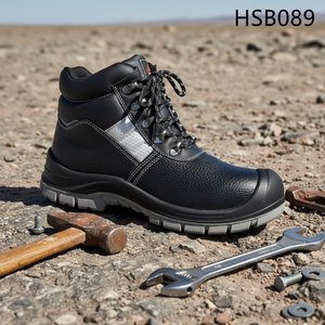 Chaussures de sécurité noires ZYF, design haute visibilité pour opérations nocturnes à faible visibilité, résistantes aux chocs pour la réparation automobile, bottes de travail pour hommes HSB089 - Product Image 2
