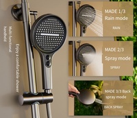 Ensemble de douche thermostatique moderne en laiton, mural, finition chromée, mitigeur double poignée, douche pluie, pour appartement et hôtel