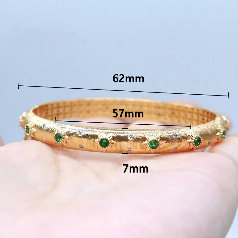 Bracelet brossé royal italien pour femmes, dernier design de bracelet plaqué or 18 carats