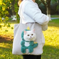 Sac de transport pour animaux de compagnie en toile en forme d'animal, lavable, pliable, multifonctionnel, mignon, portable, fabriqué en usine OEM