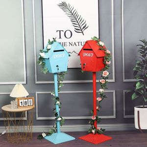 Mailbox Vintage Wrought Iron Standing Trending Decorative Stand-Alone Display Letterbox Suggestion Box Post - Product Image 5