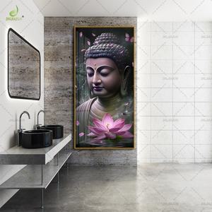 Vitrina de Porcelana de Cristal Resplandeciente, Pintura de Porcelana de Cristal de Agua de Alta Gama, Estatua de Buda Loto con Luz LED - Product Image 6