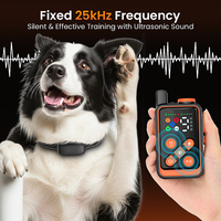 Collier de dressage pour chien sans fil 300M, design personnalisé, ultrasons, choc, vibration, bip, flash LED, 5 modes de dressage, mini E-Collar