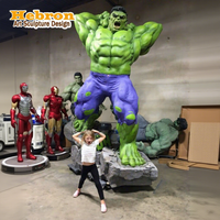 Kedatangan Baru Patung Kartun Anime Hulk dari Resin Fiberglass untuk Luar Ruangan, Patung 3D Buatan Tangan dan Dilukis Tangan, untuk Thanksgiving dan Tahun Baru.
