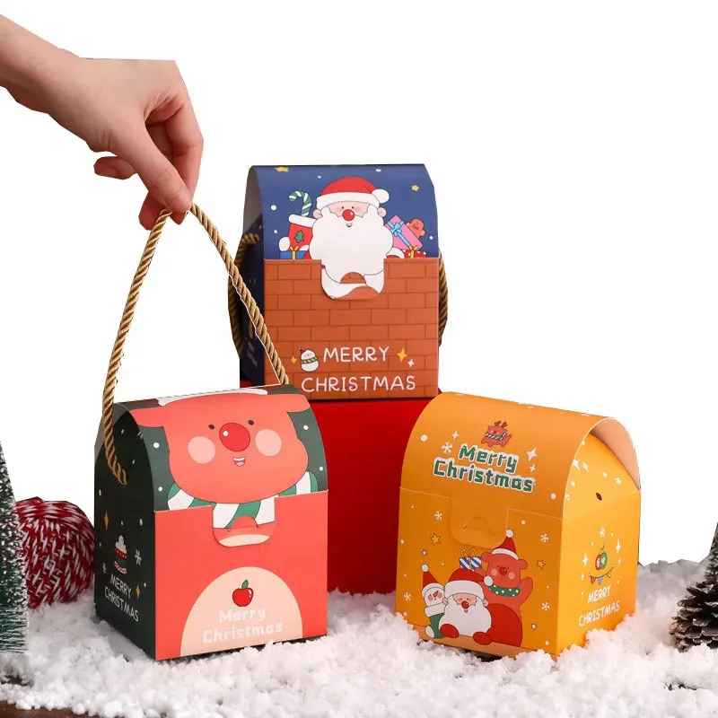 मीरा क्रिसमस कुकी बॉक्स हस्तनिर्मित चॉकलेट कैंडी नूगा पैकेजिंग के लिए नए साल की पार्टी सजावट एहसान