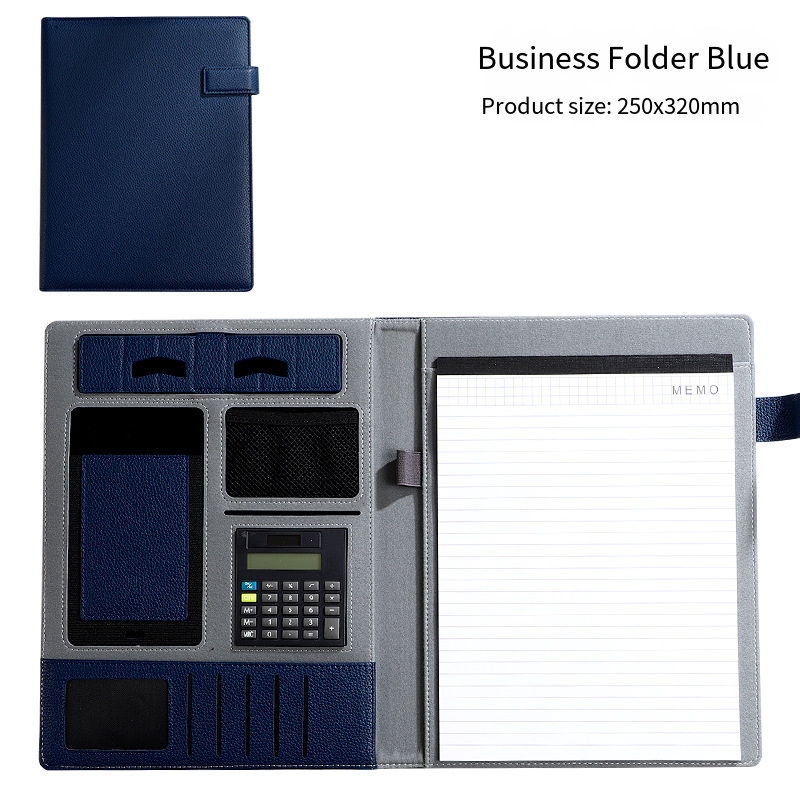 Blue-with memo calculator(Magnetic clasp)