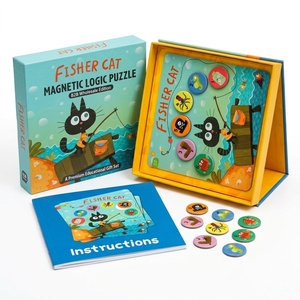 Juego <span class=keywords><strong>de</strong></span> lógica <span class=keywords><strong>de</strong></span> papel <span class=keywords><strong>Fisher</strong></span> Cat personalizado al por mayor, rompecabezas Montessori <span class=keywords><strong>de</strong></span> animales marinos, juego <span class=keywords><strong>de</strong></span> emparejamiento para niños, juguete educativo temprano <span class=keywords><strong>de</strong></span> lógica OEM - Product Image 1