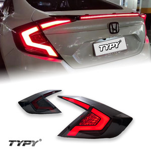 For for honda civic 10th Gen 2016-2020 Sickle Tail <b>Light</b> Assembly <b>LED</b> <b>Red</b> Lens Streamer Rear Tail <b>Light</b> - Product Image 1