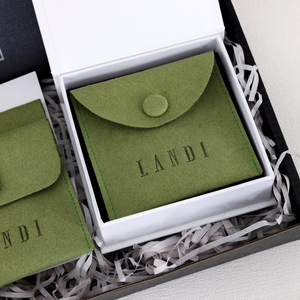 Custom Personalised Suede Microfiber Green Jewelry Bags Necklace Earrings Rings Storage <b>Gift</b> Packaging <b>Envelope</b> Pouches - Product Image 5