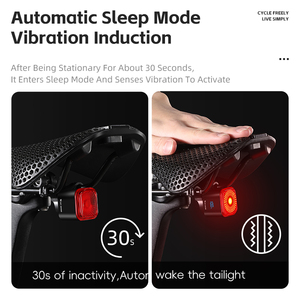 <span class=keywords><strong>WEST</strong></span> BIKING-Feu Arrière Intelligent de Vélo à Induction Vibration, Affichage Numérique - Product Image 5